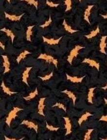 45" Halloween - Black Bats - 1 yd